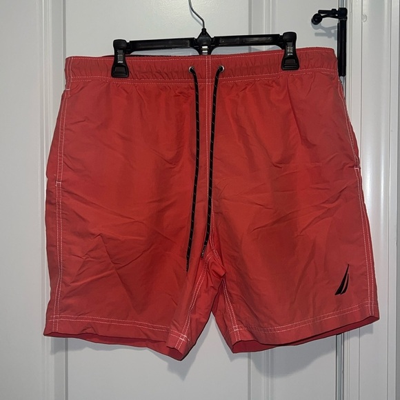 Nautica Coral Swim Trunks Shorts Coral size Large like new - Picture 1 of 7